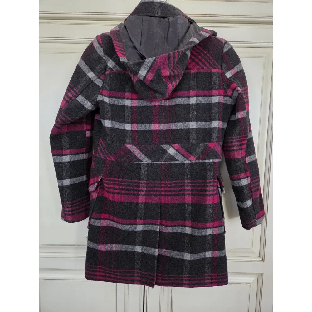 Rothschild Peacoat Plaid‎ 14/16 Black And Pink Double Breasted